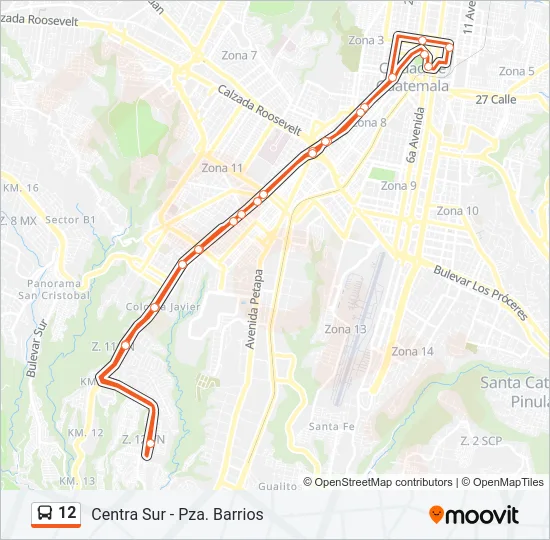 12 Bus Line Map
