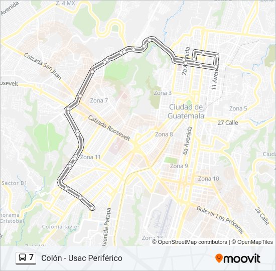 Mapa de 7 de autobús