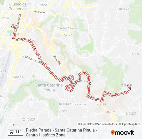 111 Bus Line Map