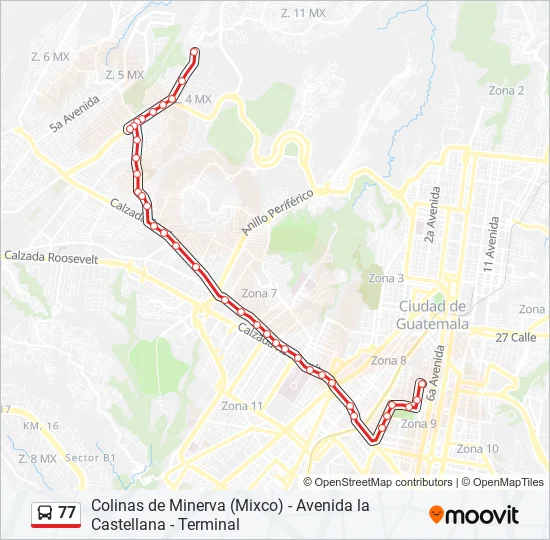 77 Bus Line Map
