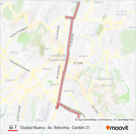 7 Bus Line Map