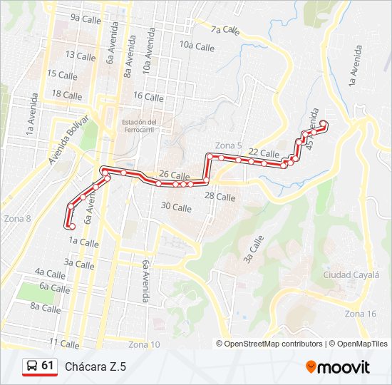 61 bus Line Map