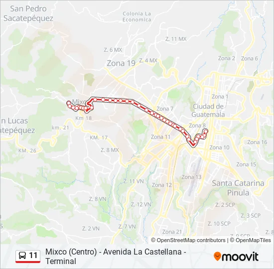 11 Bus Line Map