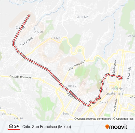 Mapa de 24 de autobús