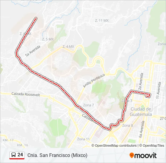 24 Bus Line Map