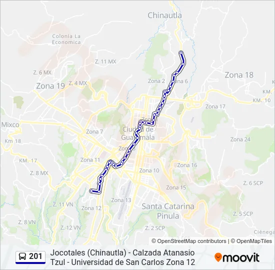 201 Bus Line Map