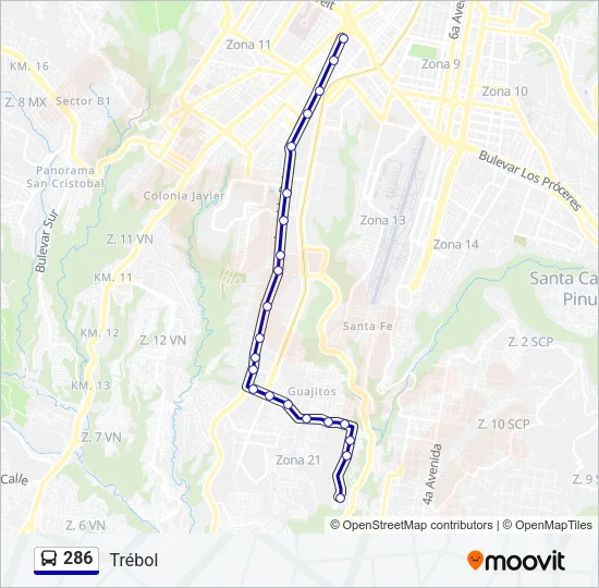 286 Bus Line Map