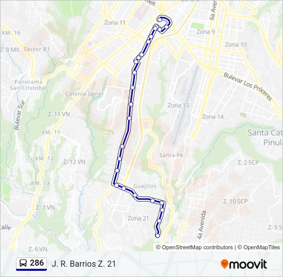 286 Bus Line Map