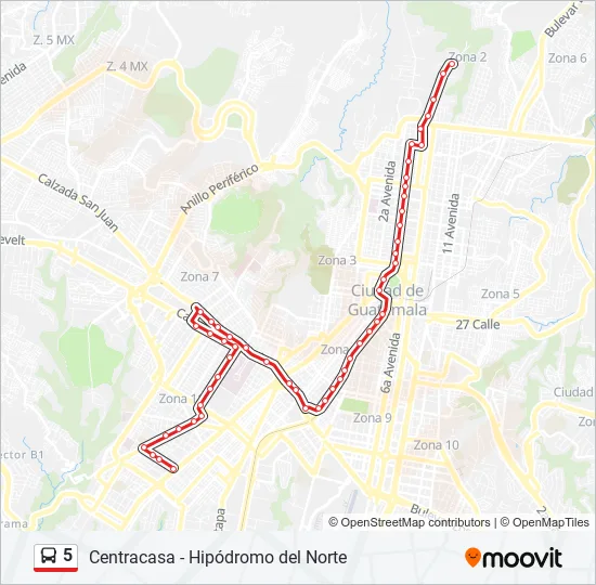 5 Bus Line Map