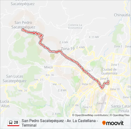 28 Bus Line Map