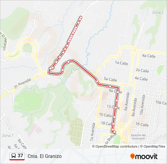 37 Bus Line Map