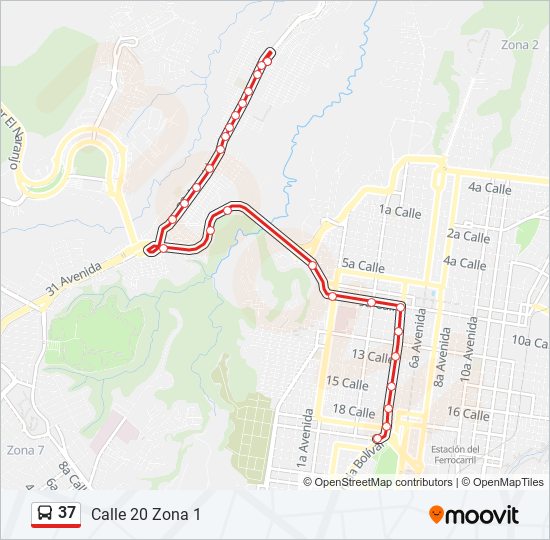 37 bus Line Map