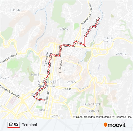 82 bus Line Map