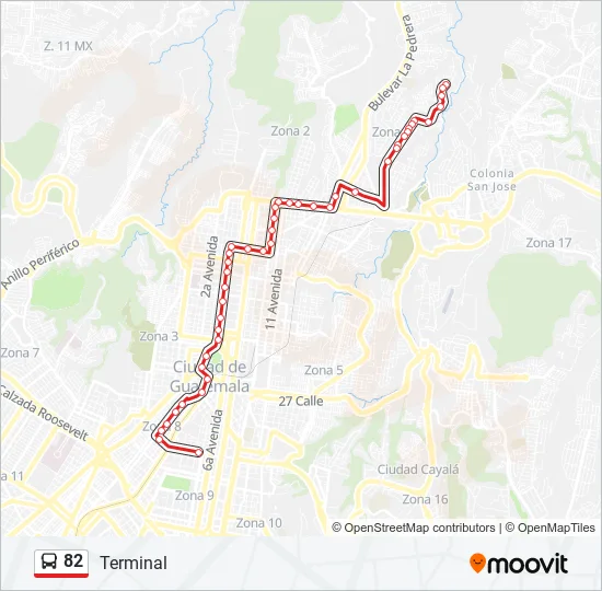 82 Bus Line Map
