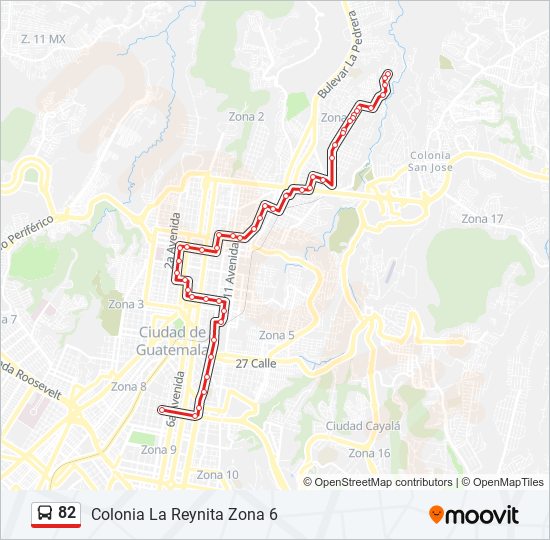 82 bus Line Map