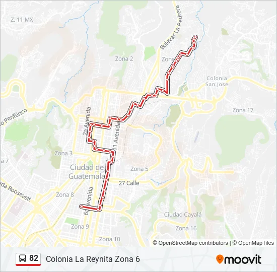 82 Bus Line Map