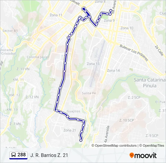 288 Bus Line Map