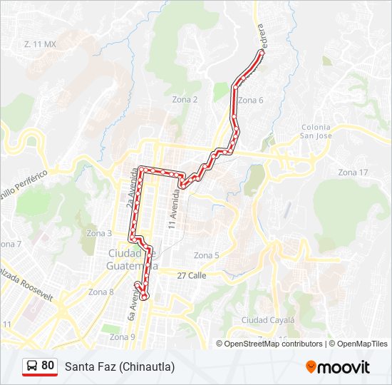 80 bus Line Map