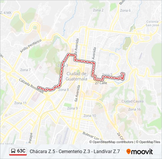 63C bus Line Map