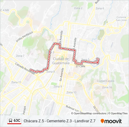 63C Bus Line Map