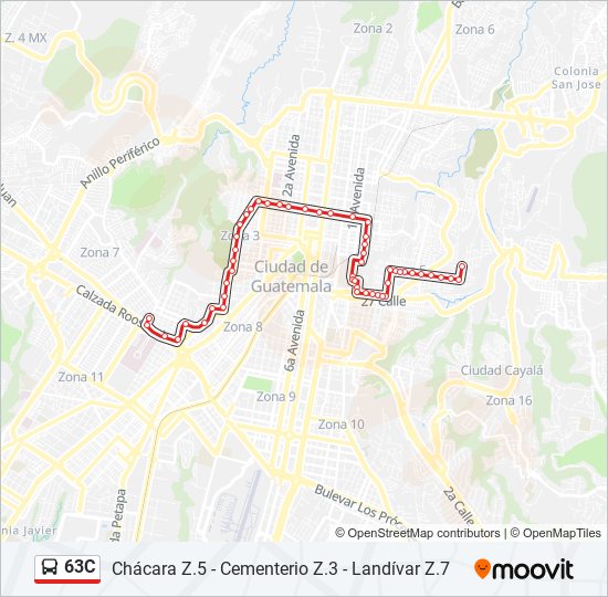 63C bus Line Map