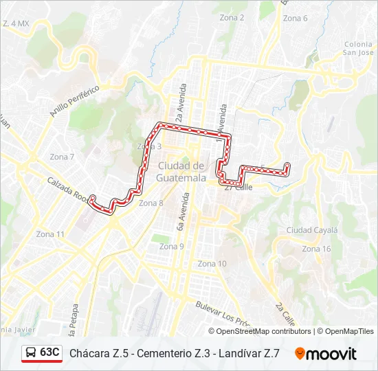 63C Bus Line Map