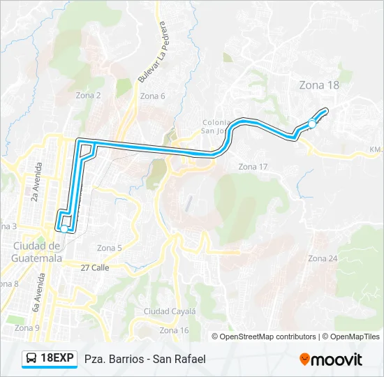 18EXP Bus Line Map