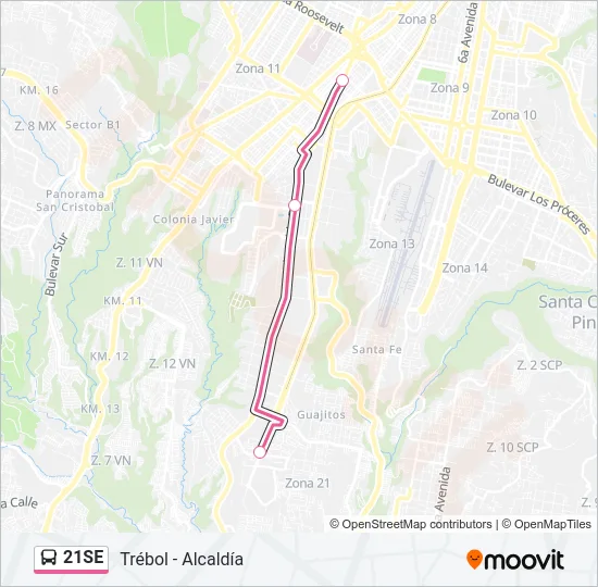 21SE Bus Line Map