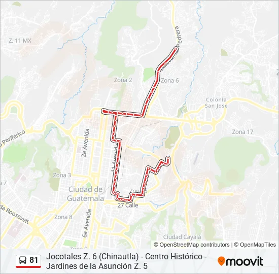 81 Bus Line Map