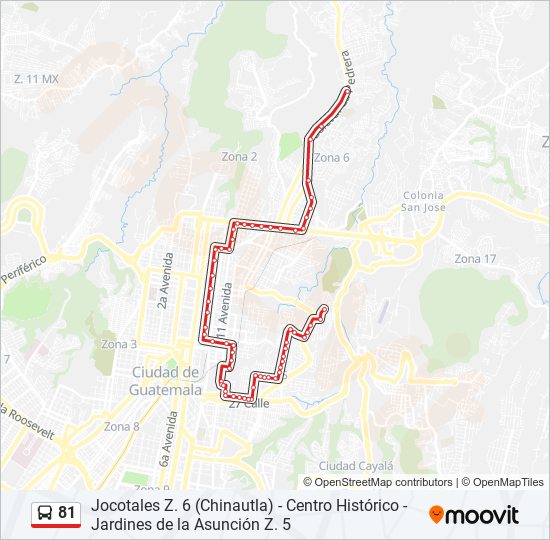 81 bus Line Map