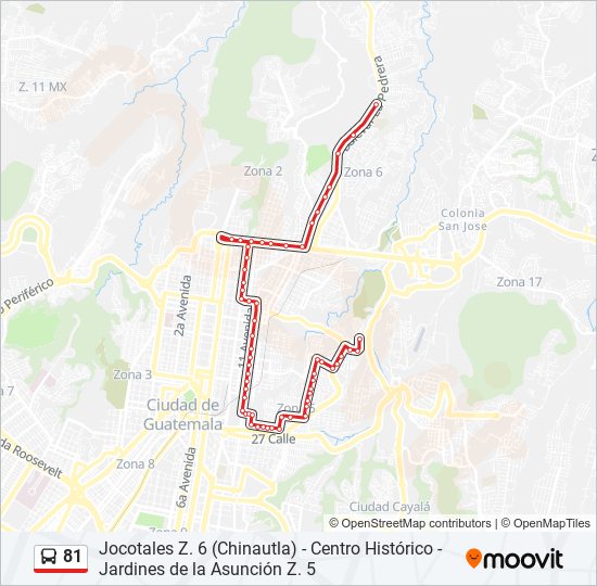 81 bus Line Map