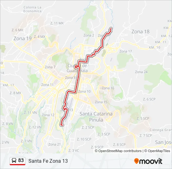 83 Bus Line Map