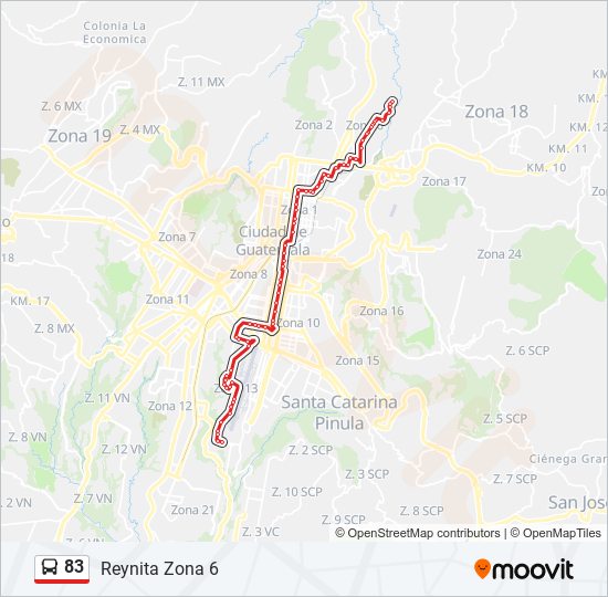 83 bus Line Map