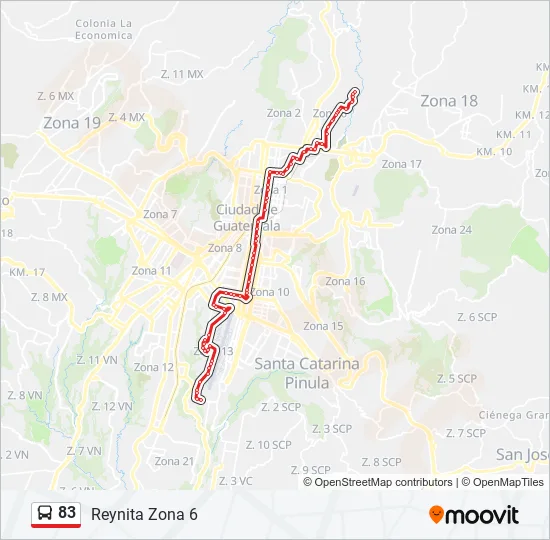 83 Bus Line Map