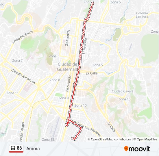 86 bus Line Map