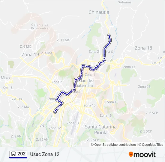 202 Bus Line Map