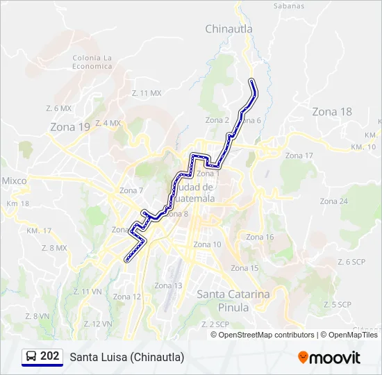 202 Bus Line Map