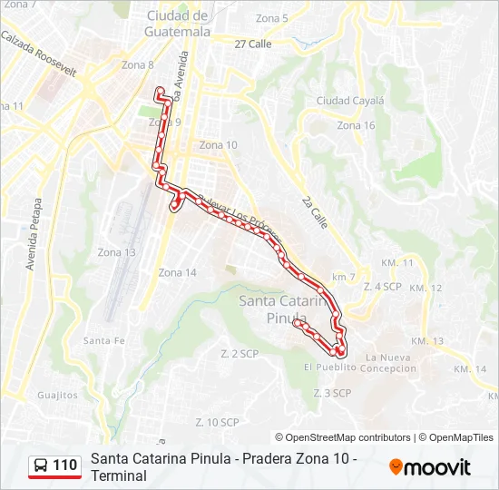 110 Bus Line Map