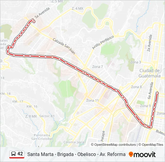 42 Bus Line Map