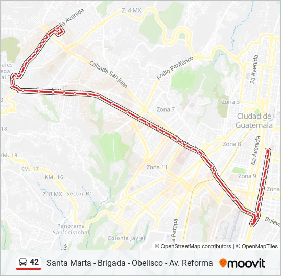 42 Bus Line Map