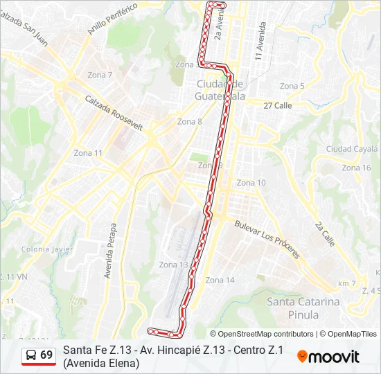 69 Bus Line Map