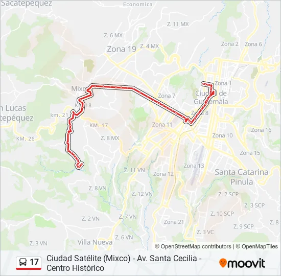 17 Bus Line Map