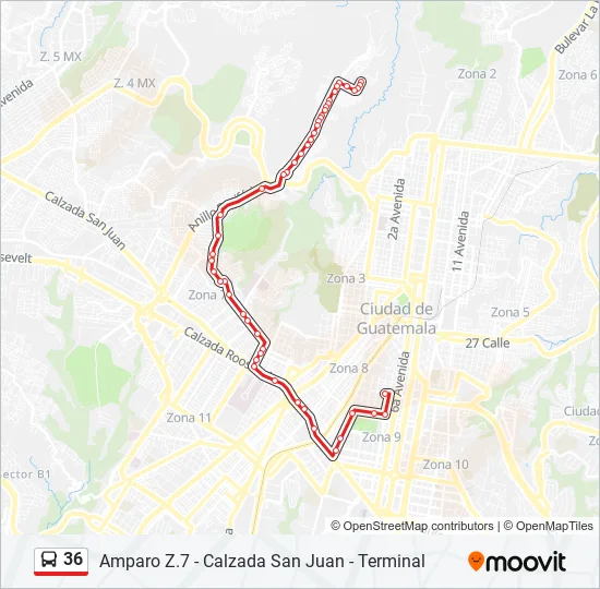 36 Bus Line Map