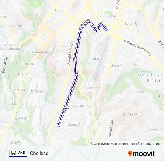 250 Bus Line Map