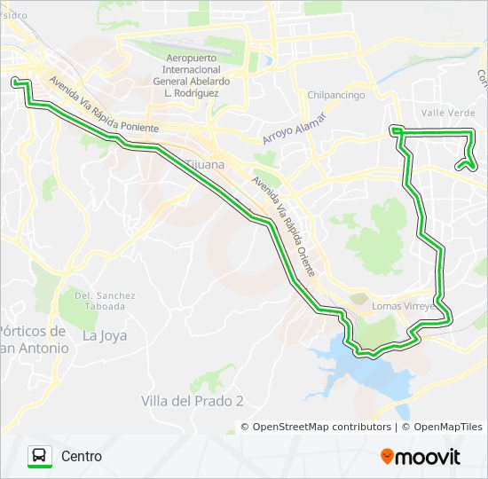 Mapa de VILLA FONTANA-LA PRESA-CENTRO de autobús
