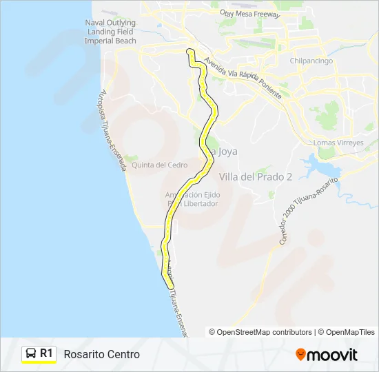 R1 Bus Line Map