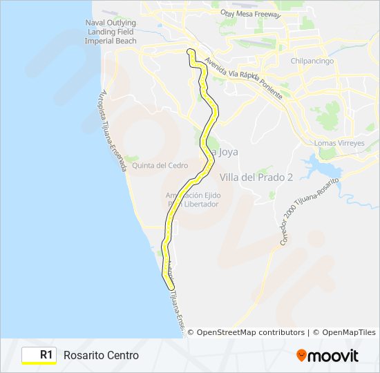 R1 bus Line Map