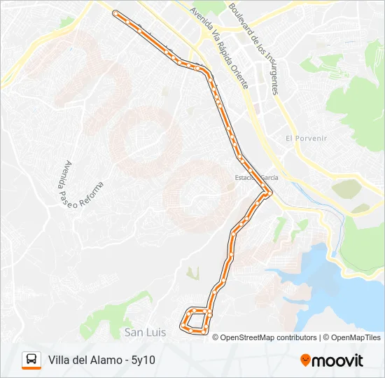 VILLA DEL ALAMO - 5Y10 Bus Line Map