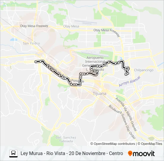 CENTRO - RIO VISTA - LEY MURUA Bus Line Map
