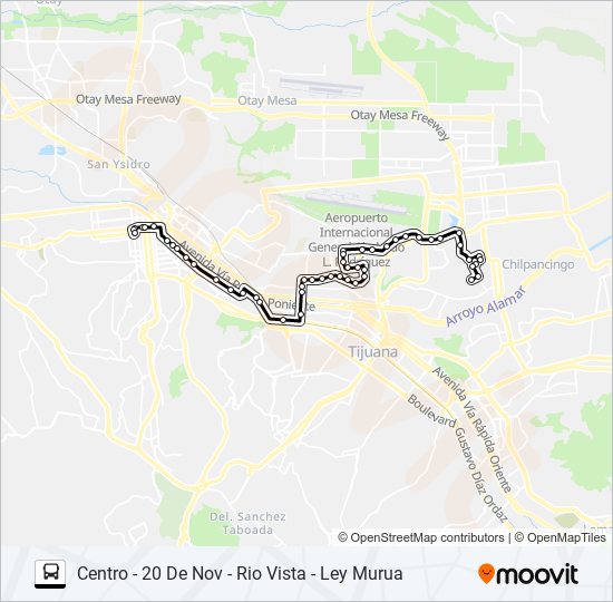 CENTRO - RIO VISTA - LEY MURUA bus Line Map